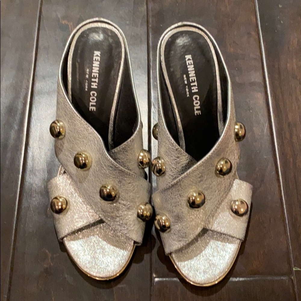Kenneth Cole Metallic Mules